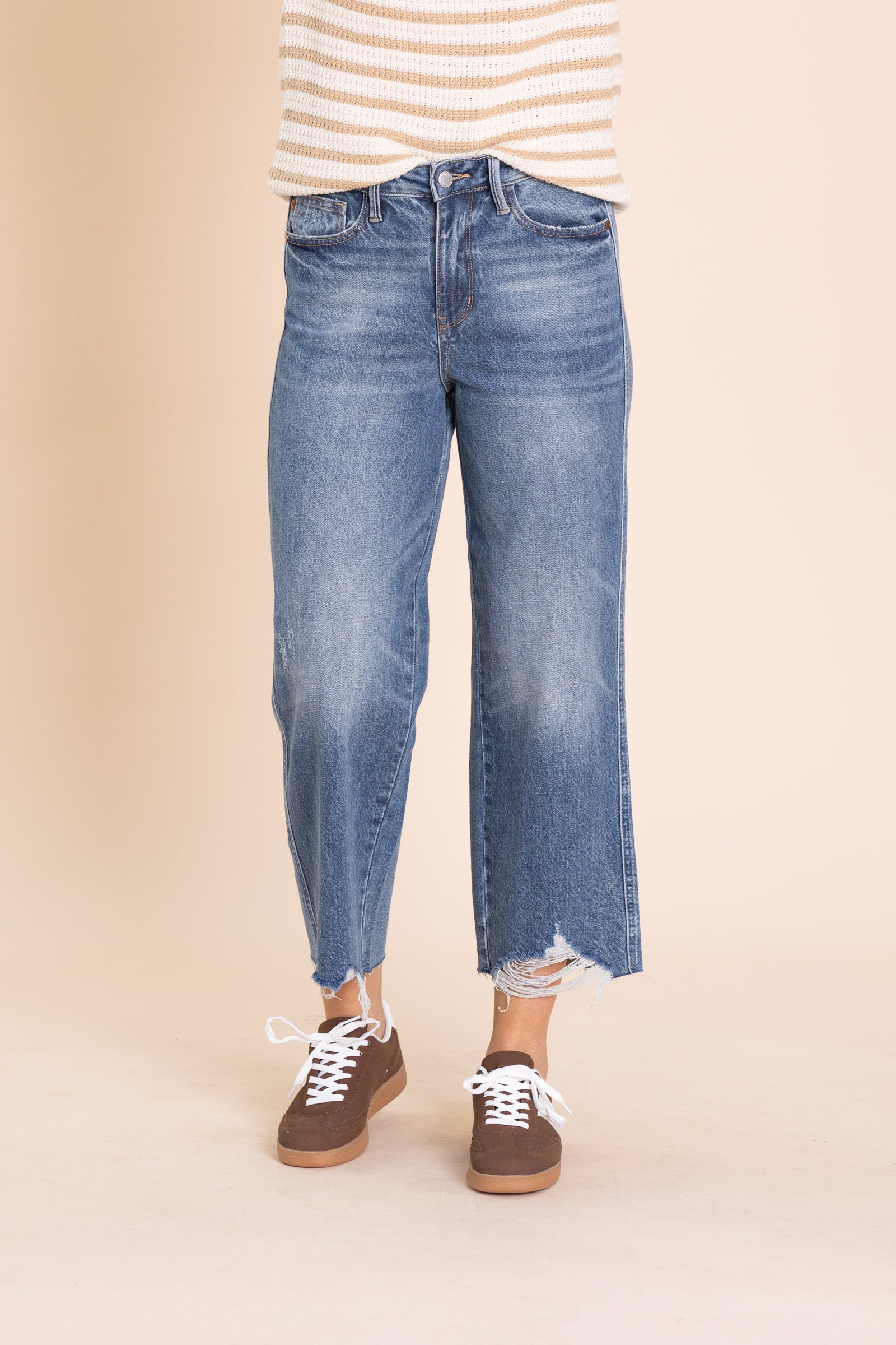 Judy Blue Rigid Magic Distressed Hem Crop Jean