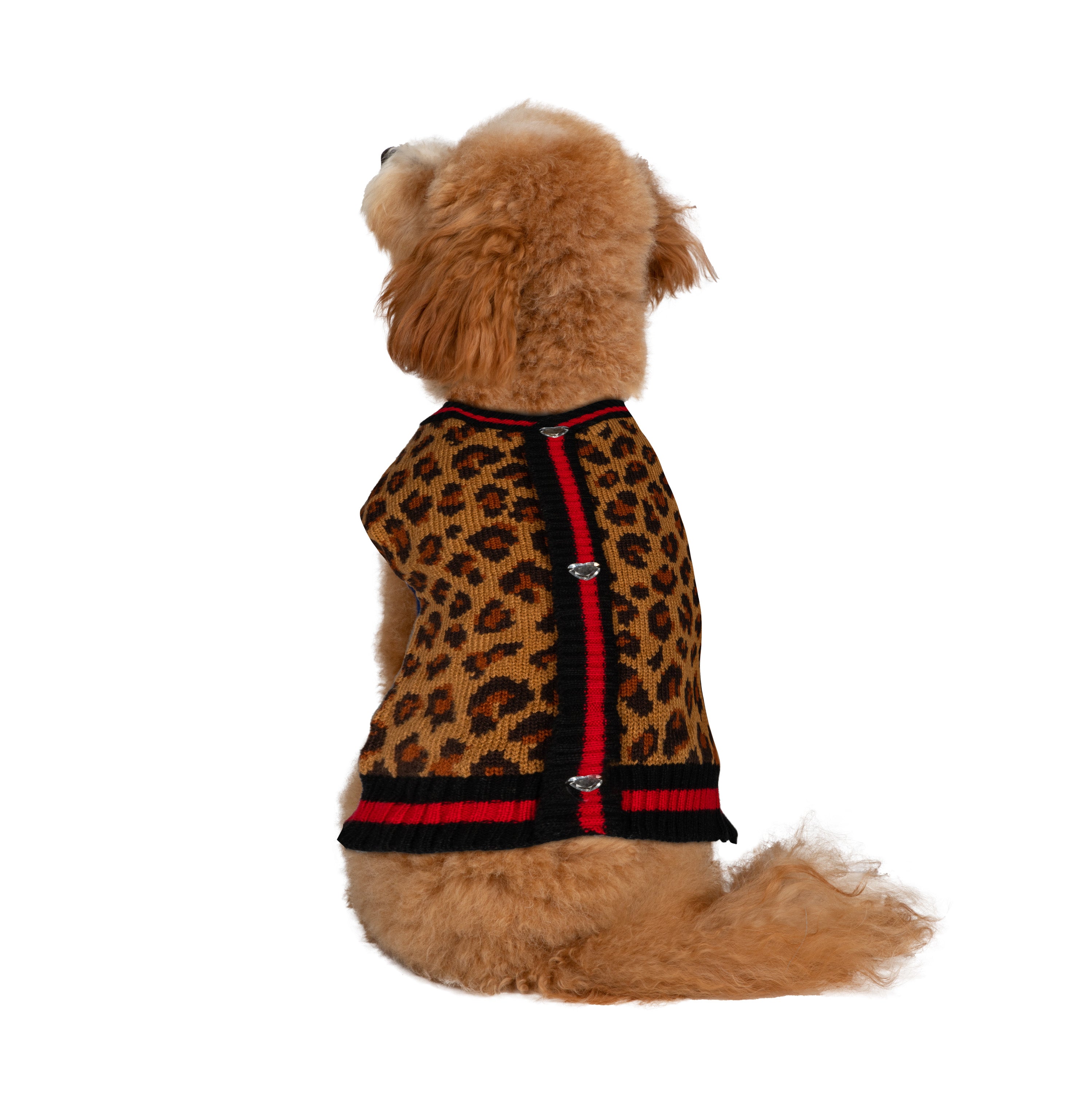 Christian Siriano， Dog Clothes， Animal Print Dog or Cat Sweater， Multi-Colored， XS