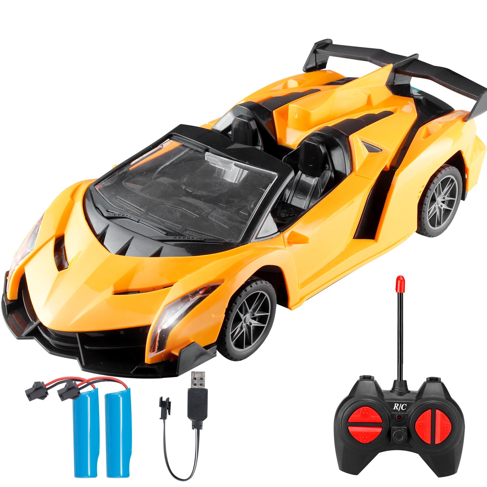 Remote Control Car RC Cars Xmas Gifts for Kids 1/18 Scale Electric Sport Racing Hobby Toy Car  Lamborghini Model Vehicle with Lights Kids Toys Gifts for 4 5 6 7 8 Year Old Boys