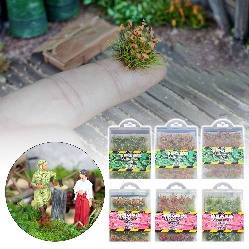 Miniatures Handmade Bush Scale Train Landscape Scene Simulated Building Grass Mate Doll Grass Model Simulation Model Grass Tuft TYPE F