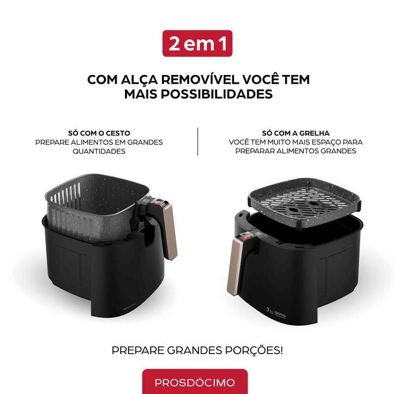 Fritadeira Elétrica WAP Air Fryer Mega Family Digital 7,1L