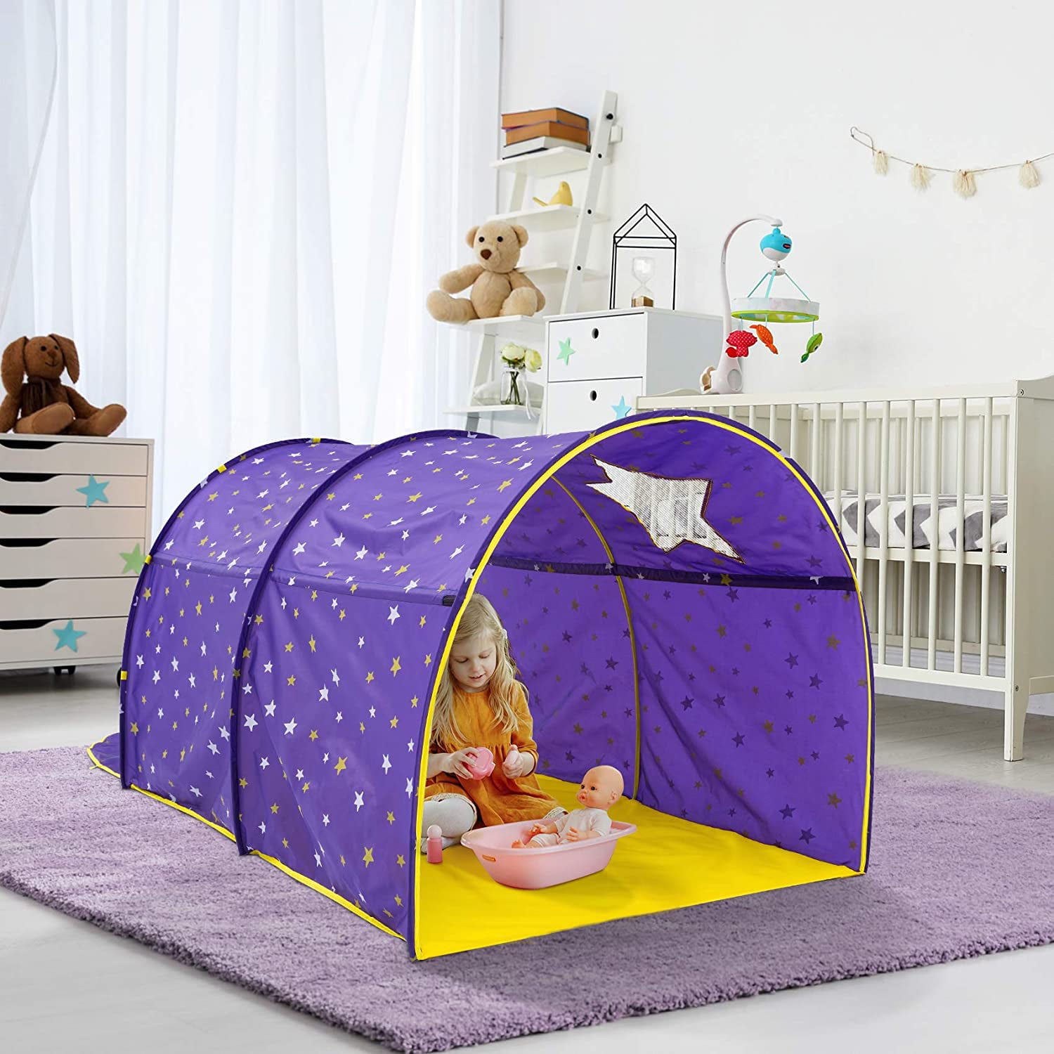 Bed Tent Canopy Dream Kids Play Playhouse Privacy Twin Starlight by Alvantor