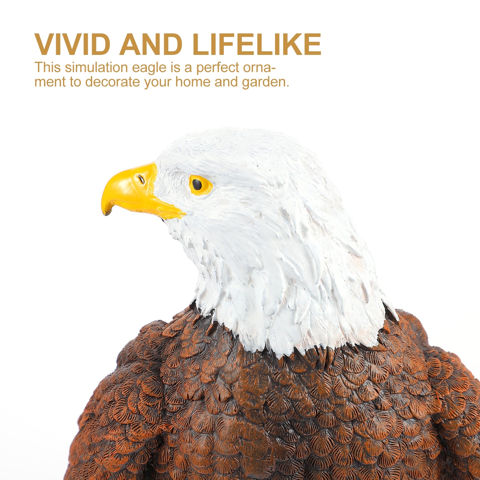 Nuolux Eagle Eagle Ornament Sculptures Simulation Adornment Bald Resin Garden Statue Lifelike Imitation Decoration American