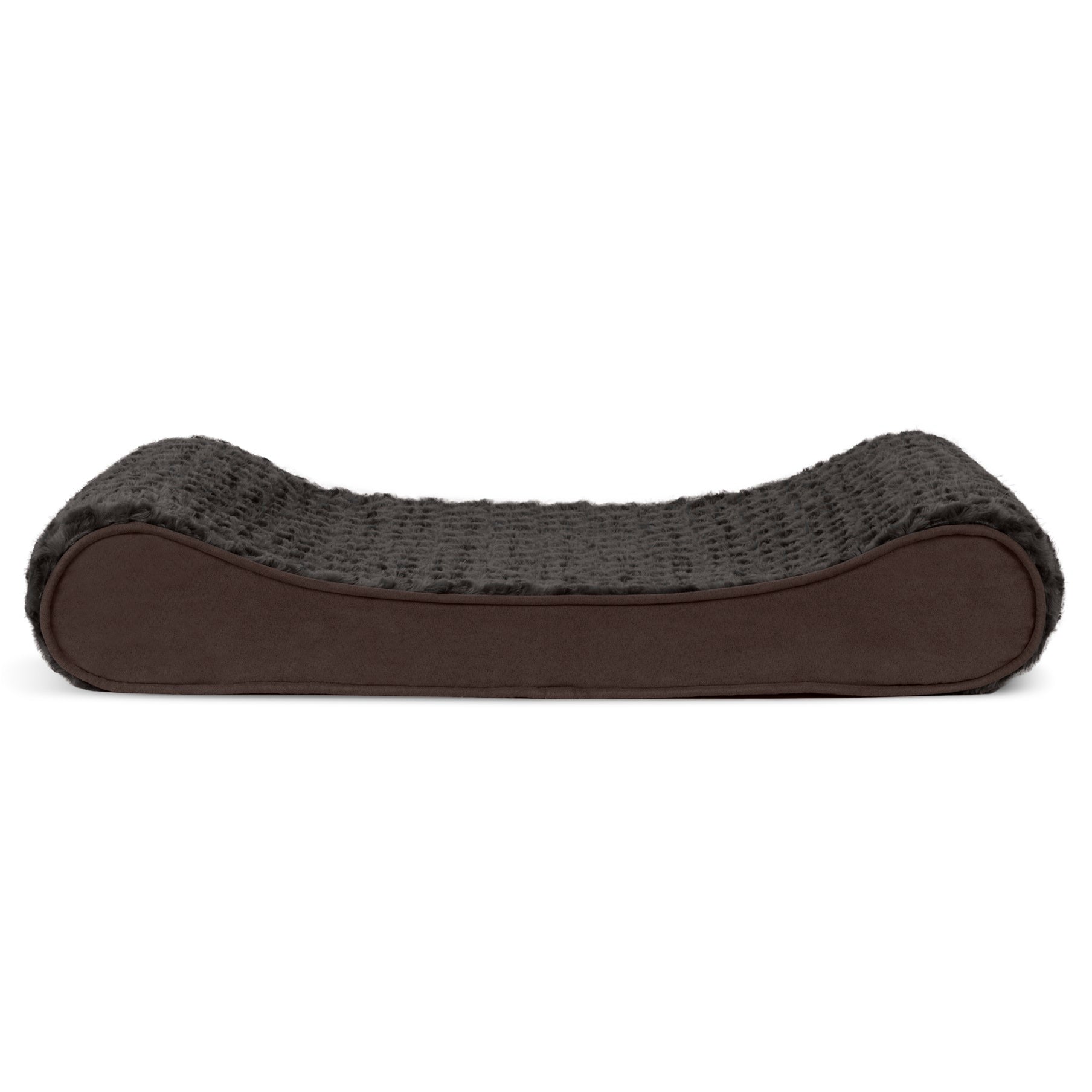 FurHaven Pet Dog Bed | Cooling Gel Memory Foam Orthopedic Ultra Plush Luxe Lounger Pet Bed for Dogs and Cats， Chocolate， Medium
