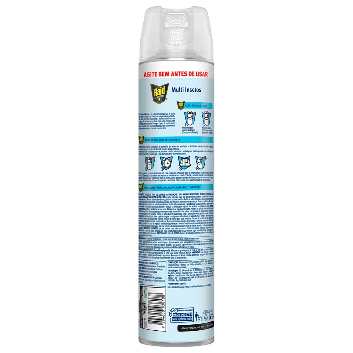 Inseticida Aerossol Raid Multi-insetos Aqua Protection Leve Mais Pague Menos 420ml