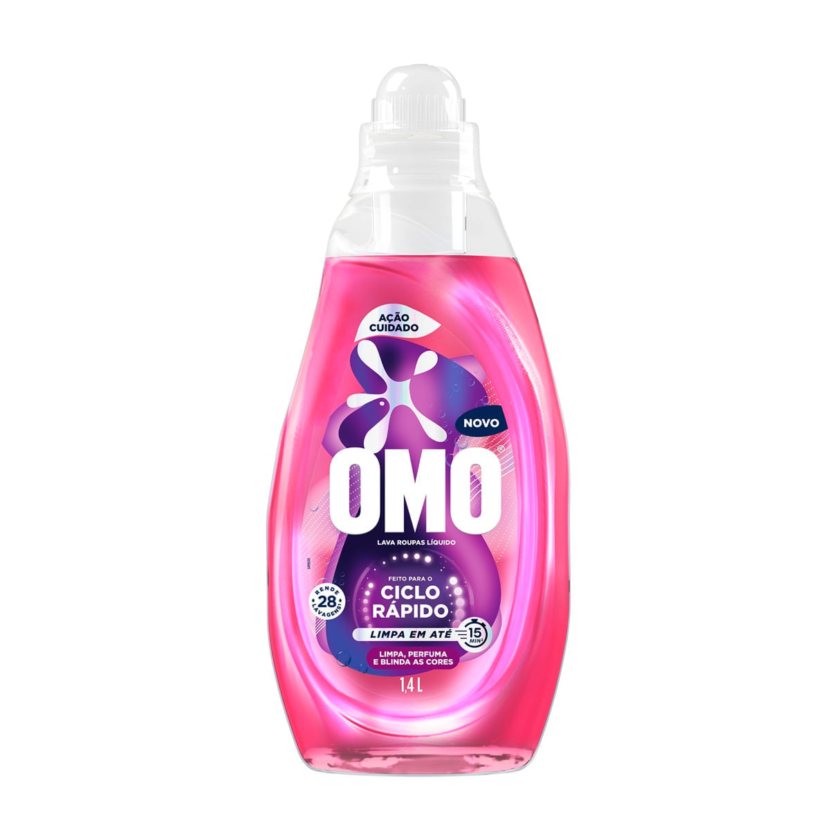 Sabao Liquido Omo Ciclo Rapido Acao Cuidado 1,4L