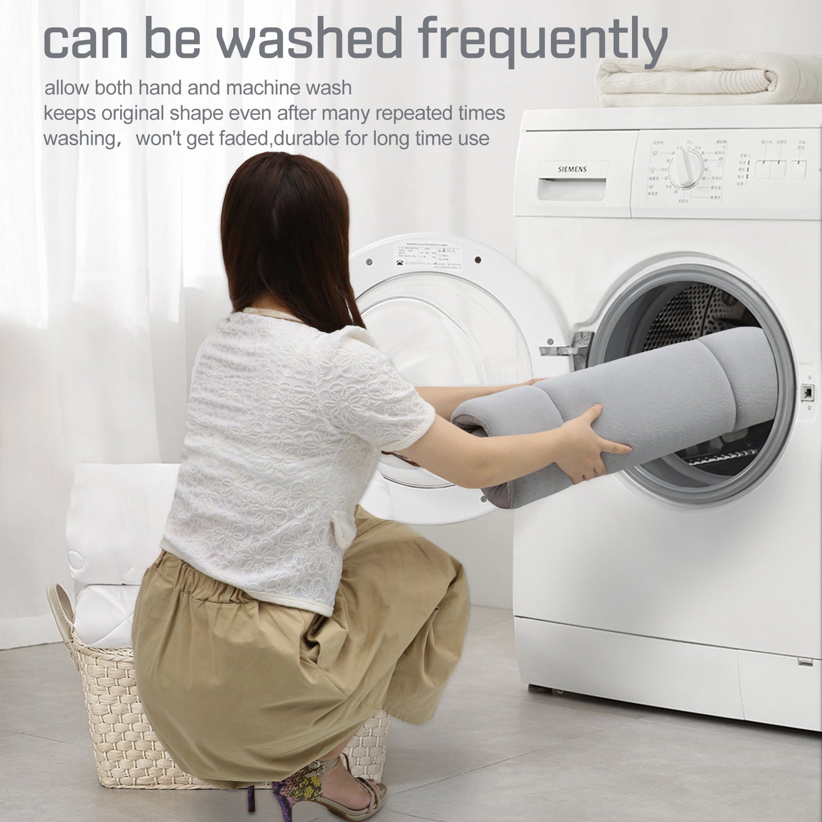 Hero Dog Large Dog Bed Crate Mat 35 in Washable Pet Beds Soft Dog Mattress Anti-Slip Kennel Mats (Gray)