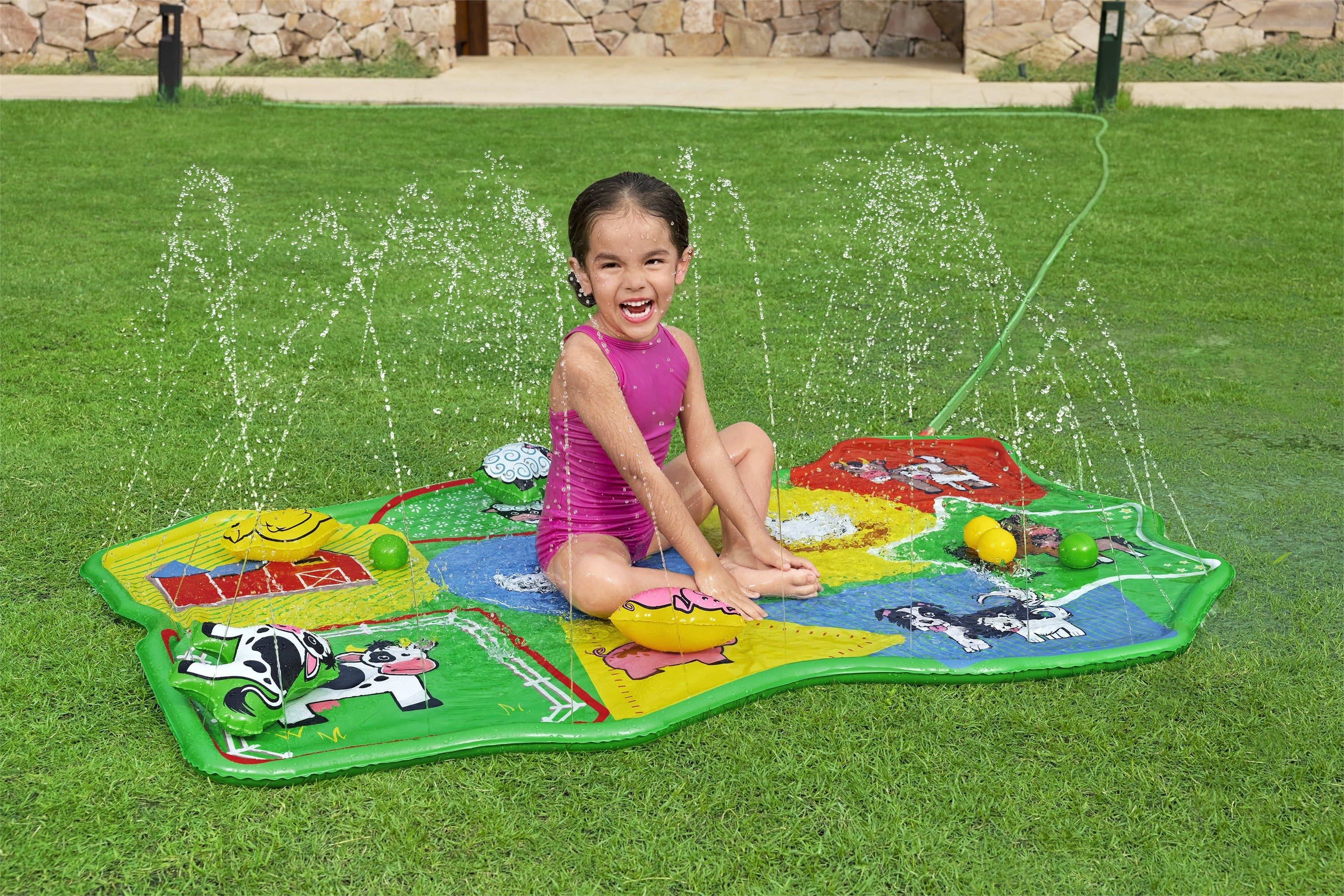 H2OGO! Lil' Barnyard Babies Toddler Multicolor Sprinkler Splash Pad 65 in. x 44 in.