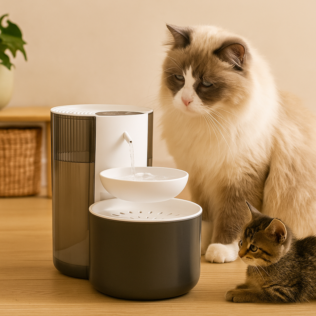 Quiet Cat Water Fountain | 3L Automatic Pet Drinking Fountain with Triple Filtration & Gentle Flow