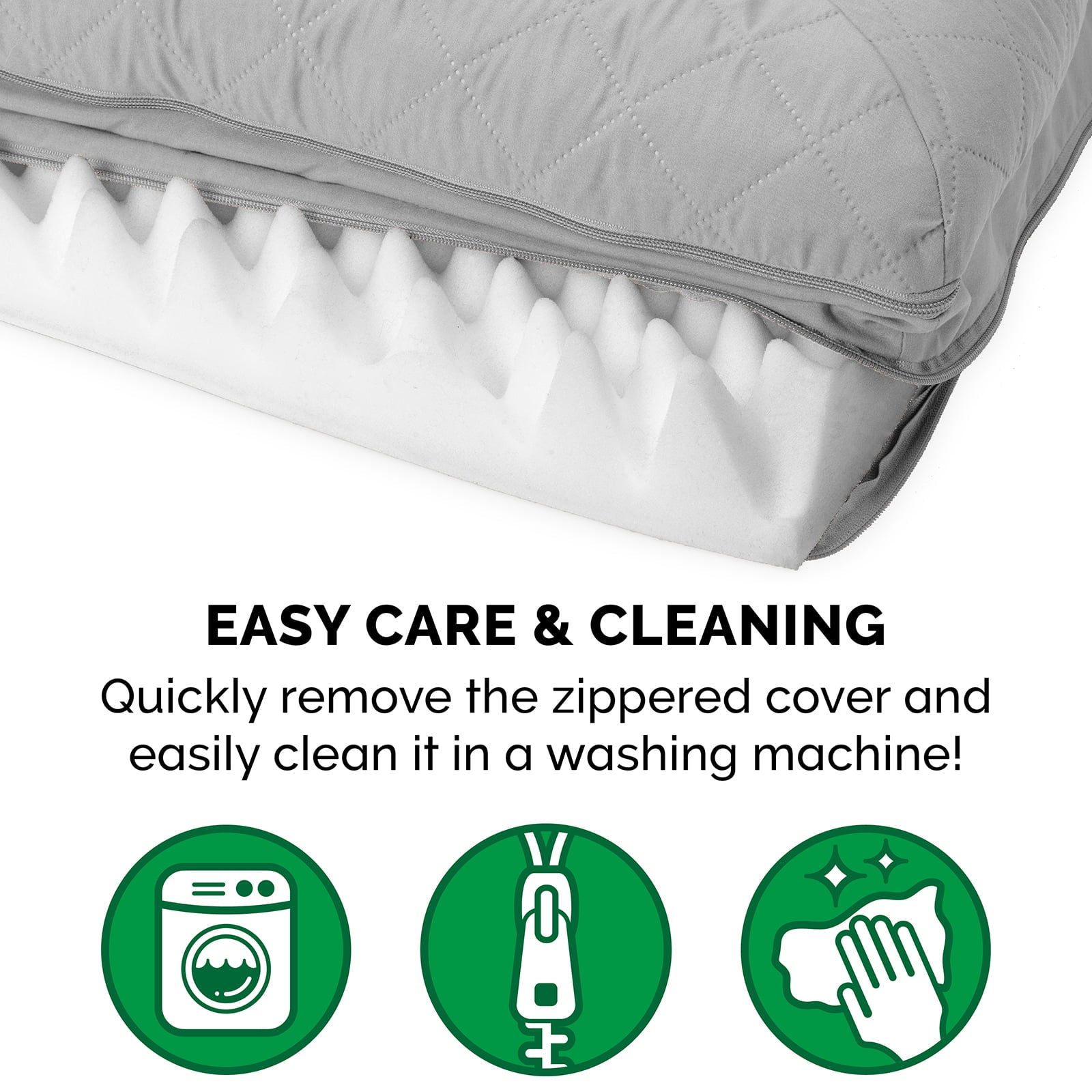 FurHaven | Orthopedic Quilted Sofa Pet Bed for Dogs and Cats， Silver Gray， Medium