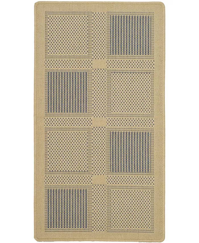 Safavieh Courtyard Natural and Blue 2' x 3'7