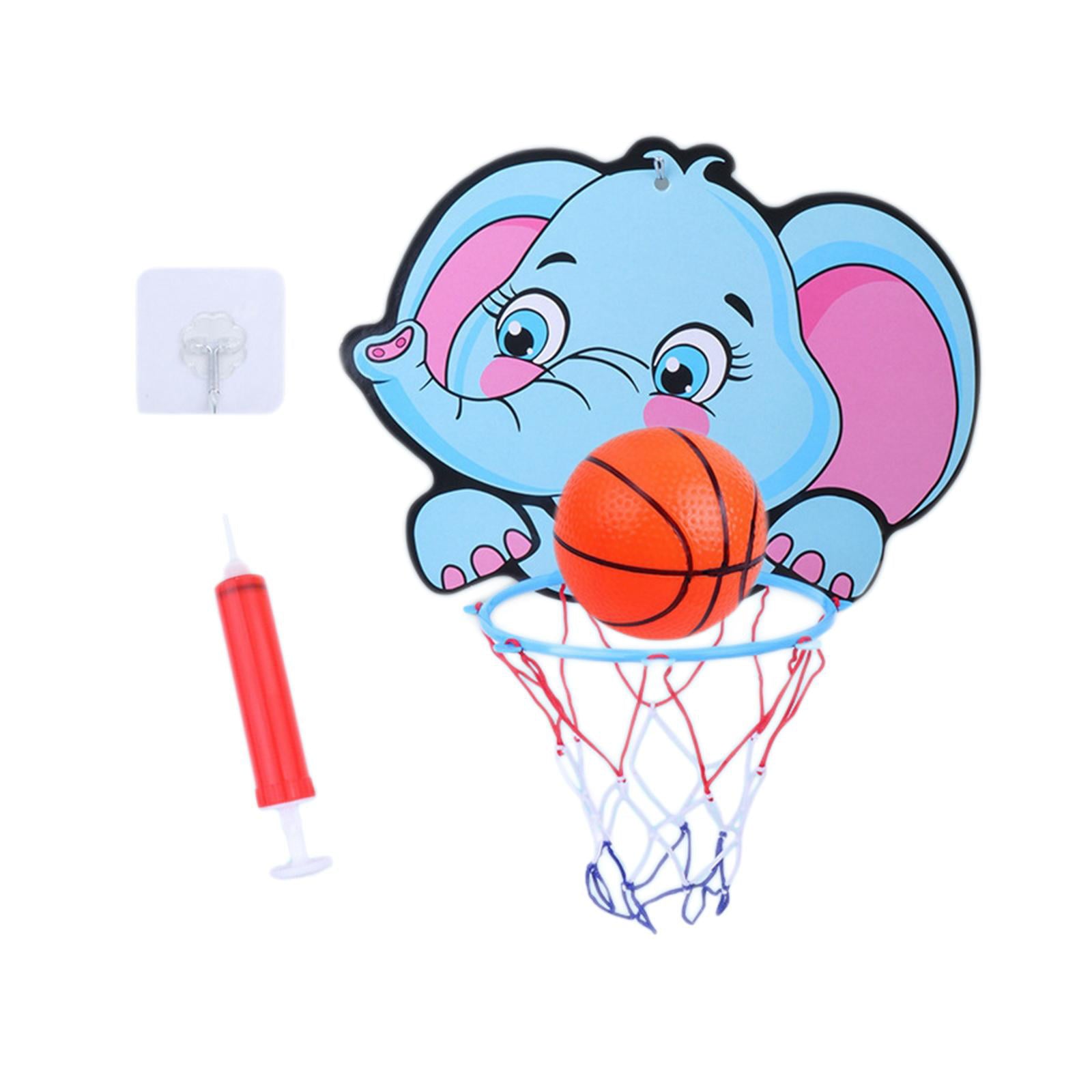 Kids Basketball Hoop Outdoor Indoor Game Small Basket Ball Set for Toddler Children Adults Girls Boys Birthday Gifts Elephant
