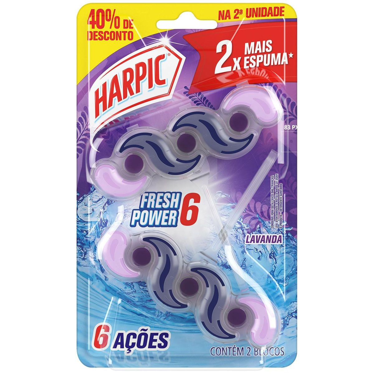 Bloco Sanitario Harpic Fresh Power 6 Lavanda 2 unidades