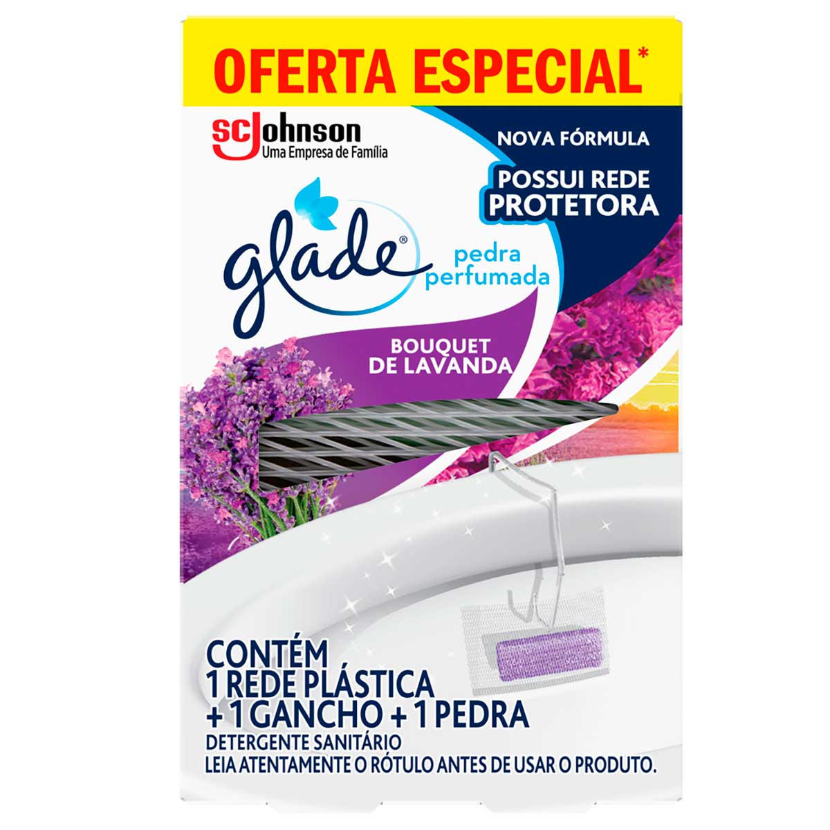 Desodorizador Sanitario Glade Pedra Bouquet de Lavanda 25g 25% Desconto