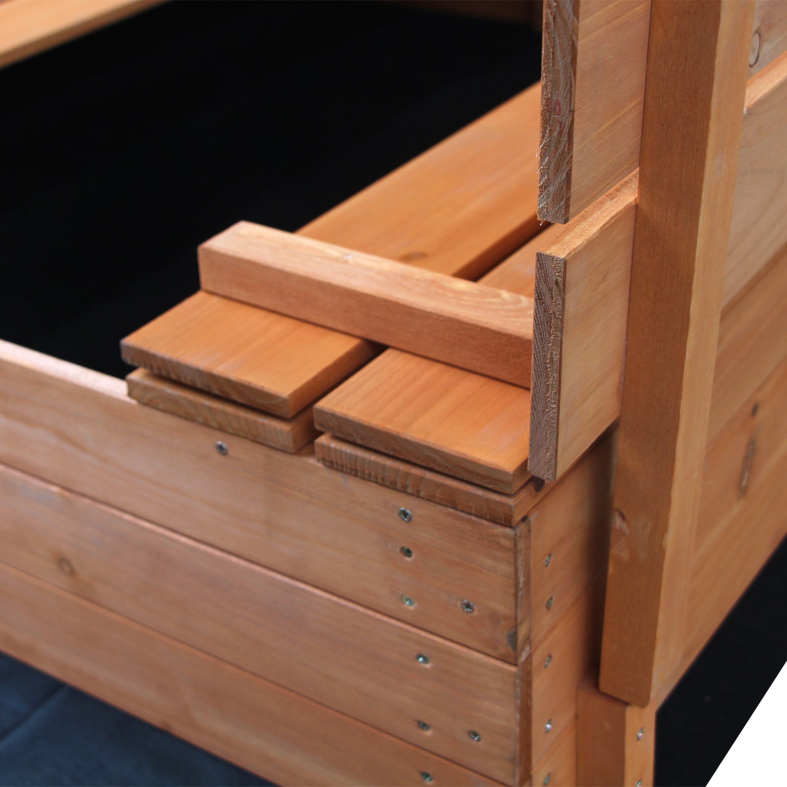 Luckinbaby Wooden Sandbox with Lid， Puzzle Development Dustproof Play Tool