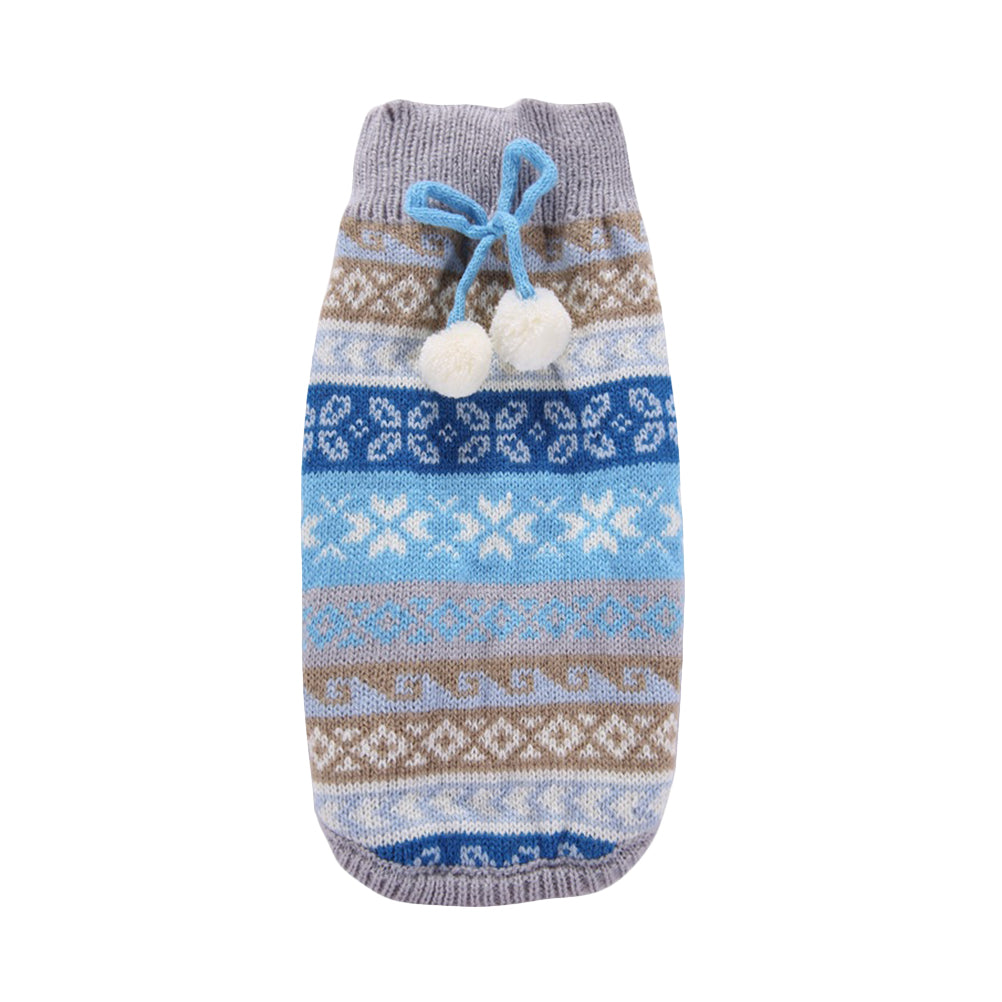 Hemoton Snowflake Pattern Sweater Christmas Pet Hoodies Pet Dog Clothes Sleeveless Dog Garment Pet Winter Clothing Size XXS Blue