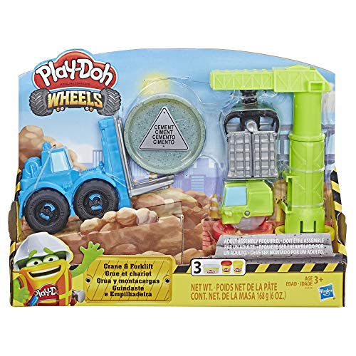 Play-Doh Wheels Crane and Forklift Set with 3 Cans of Play-Doh