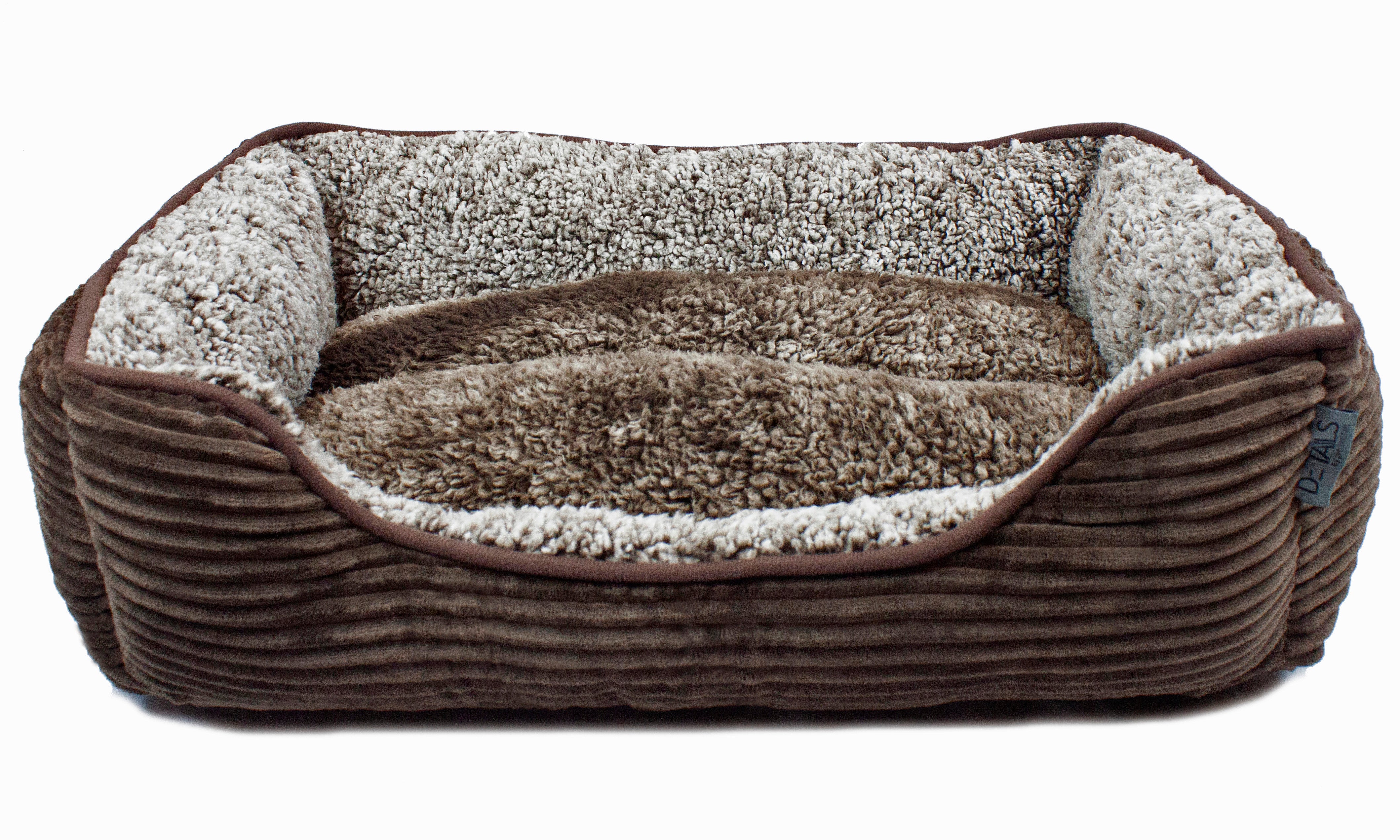 Precious Tails Super Plush Corduroy Sherpa Cuddler Pet Bolster