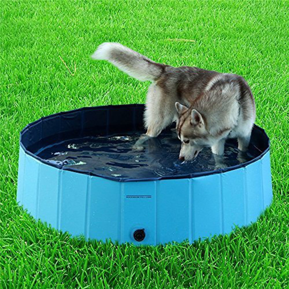 Eccomum Swimming Pool Foldable Dog Pool PVC Kiddie Pool for Dogs Cats and Kids， Blue， 62.88