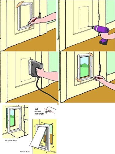 VONTER Cat Flap Door with 4 Way Lock (Outer Size 7.9