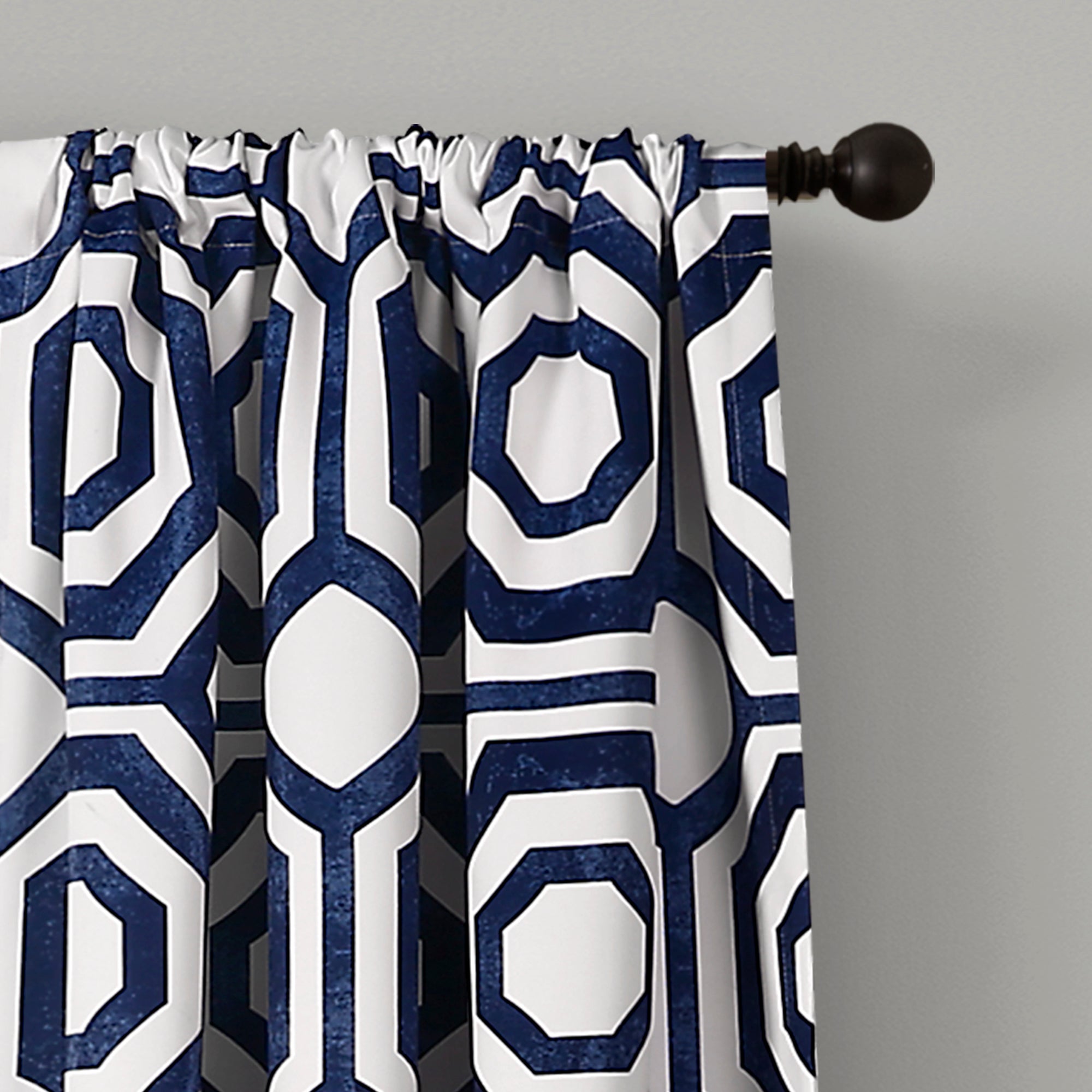 Octagon Blocks Room Darkening Window Curtain Panel Set