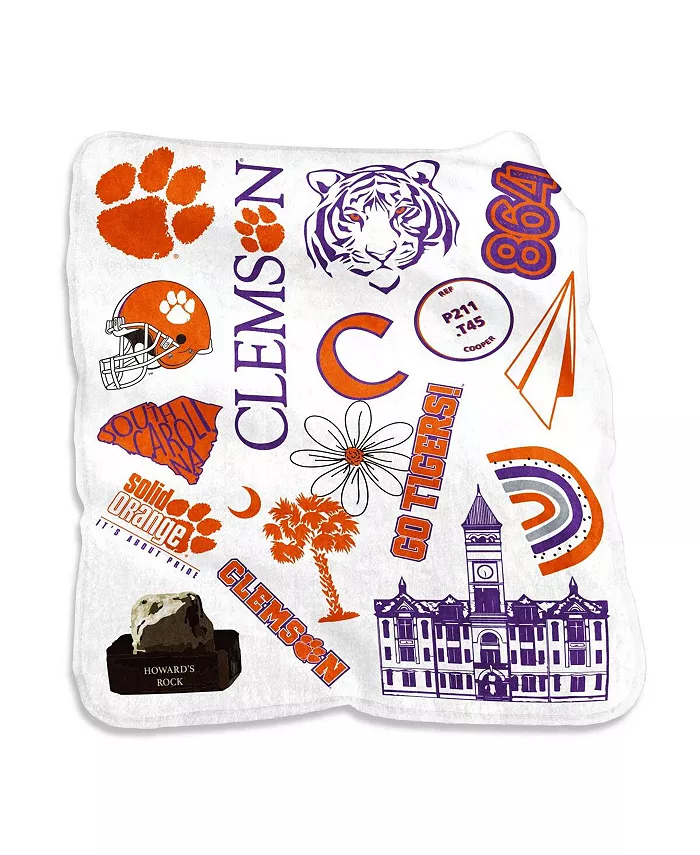 Logo Brands Clemson Tigers 50'' x 60'' Native Raschel Plush Throw Blanket