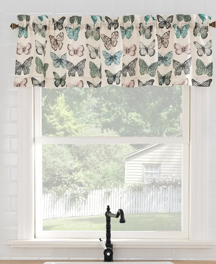 No. 918 Magdalena Crushed Voile Sheer Rod Pocket Kitchen Curtain Valance， 56