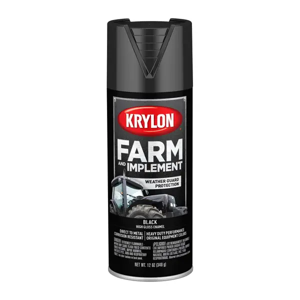 Krylon 12 oz High Gloss Black Farm and Implement Spray Paint
