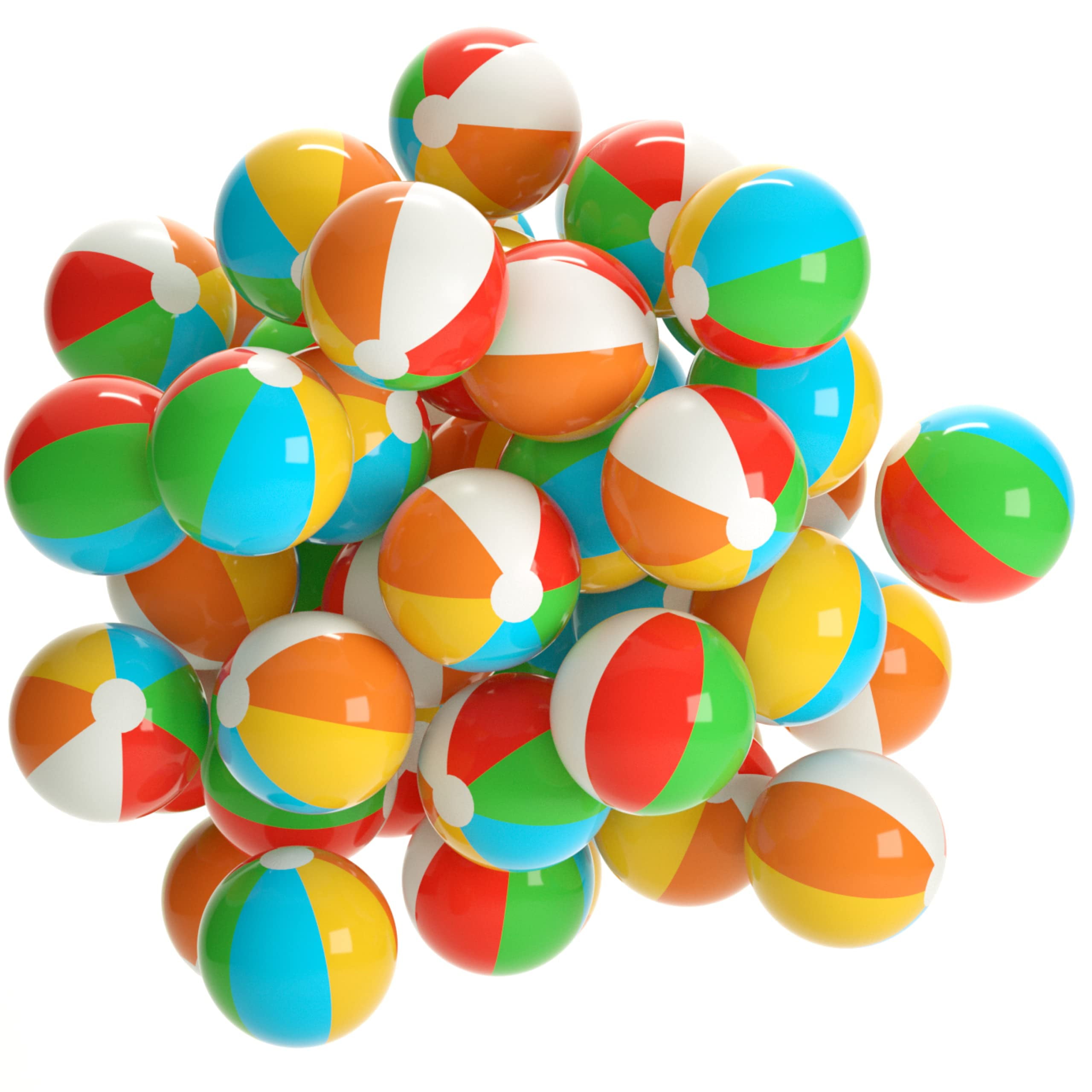 Large Beach Balls Bulk Pack - Big Inflatable Beach Ball 24 Inch - Giant Beach