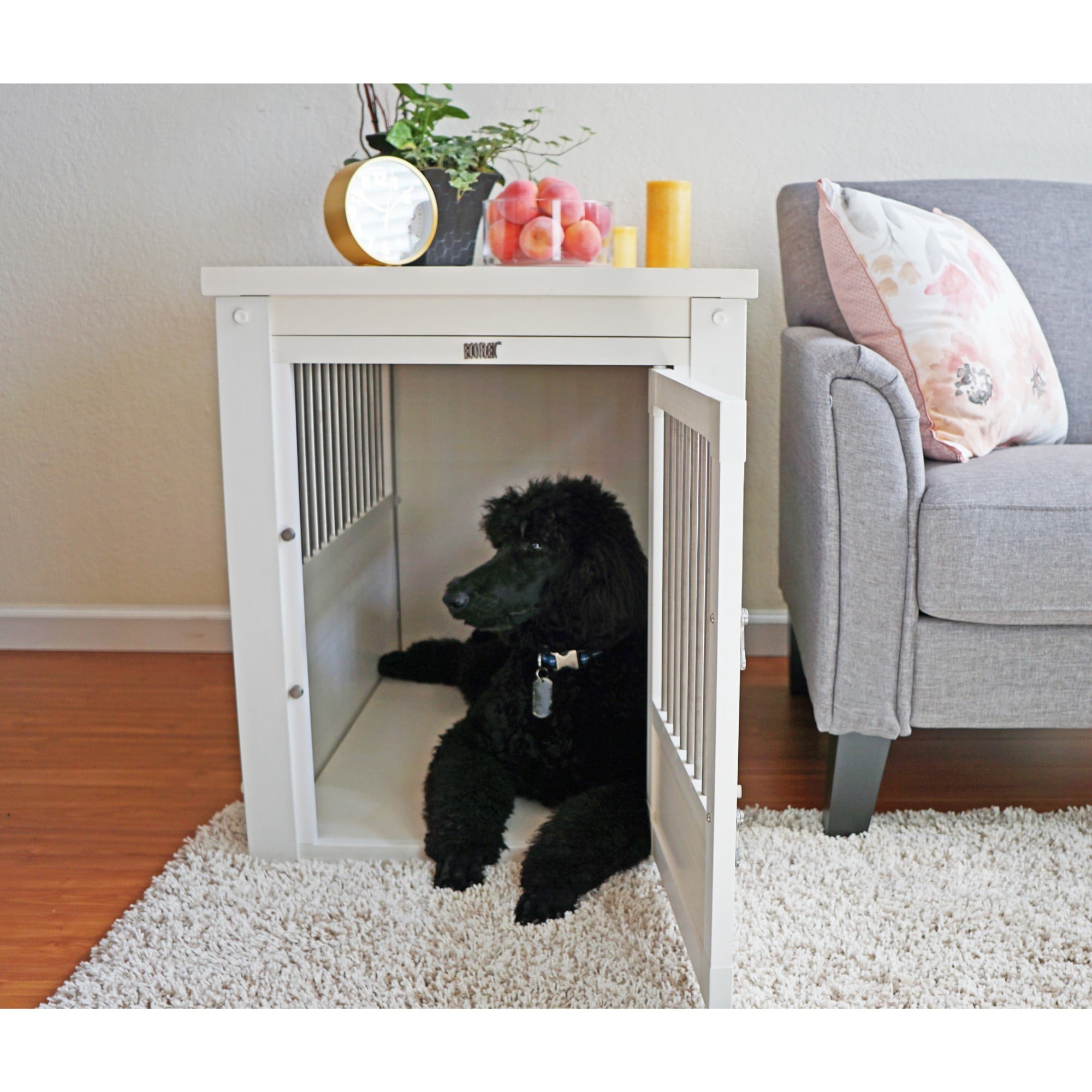 ECOFLEX Dog Crate End Table - Antique White Large