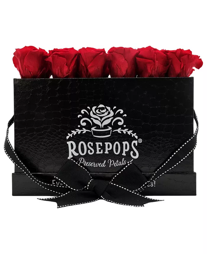 Rosepops Pop-Up Keeper by The Dozen Cherry Crush Real Roses， Box of 12