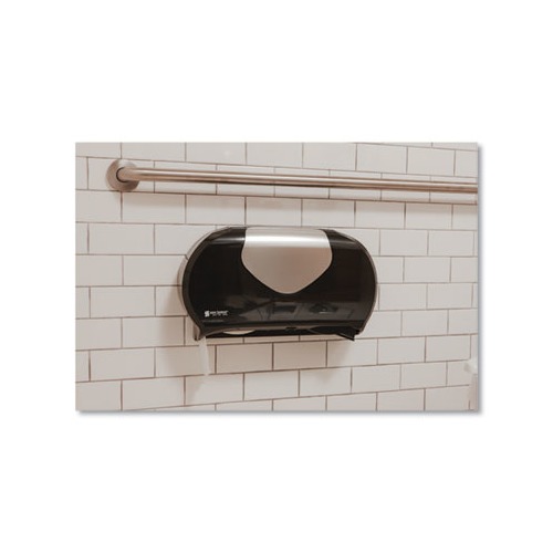 San Jamar Twin Jumbo Bath Tissue Dispenser  SJMR4070BKSS