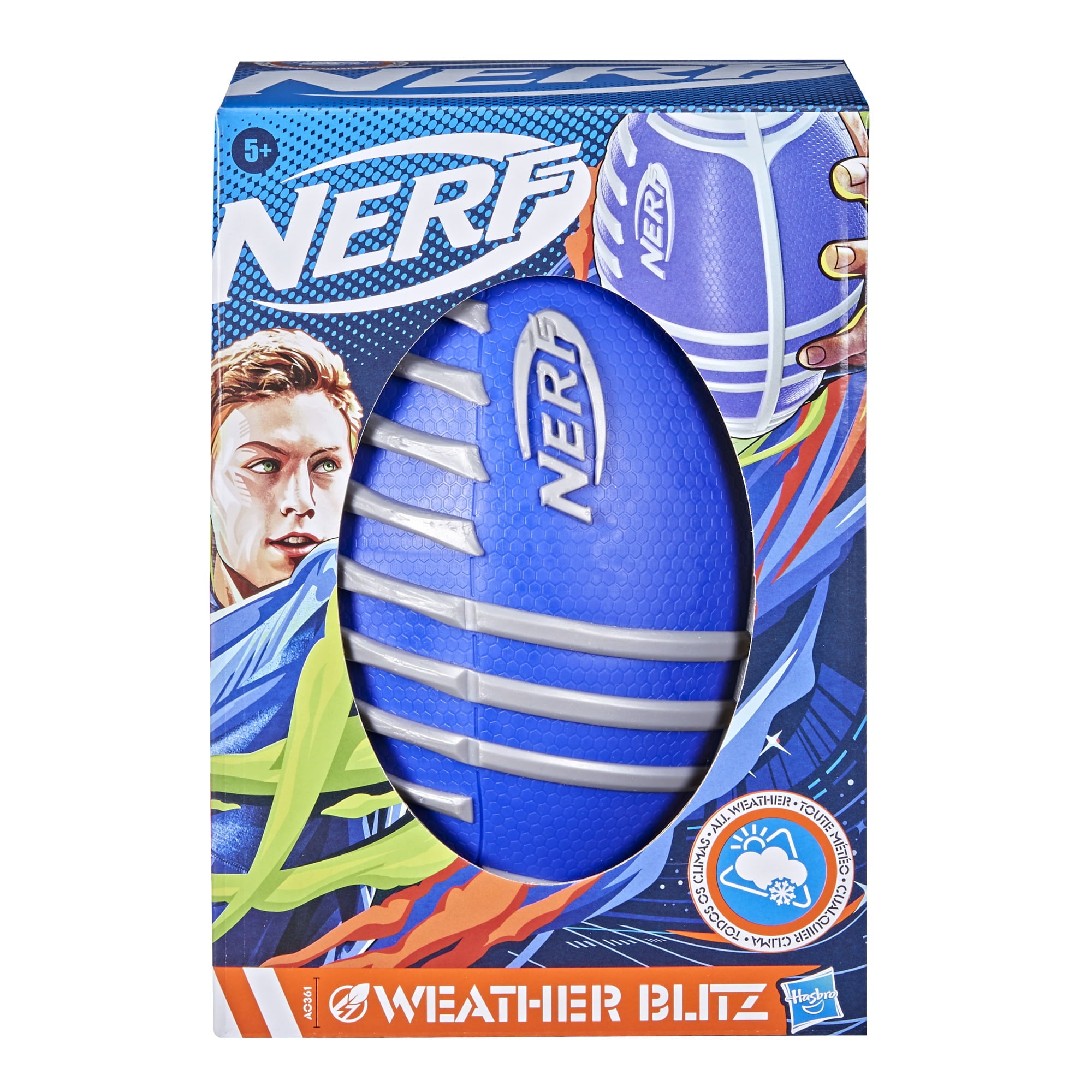 Nerf Weather Blitz Foam Football For All-Weather Play， Silver