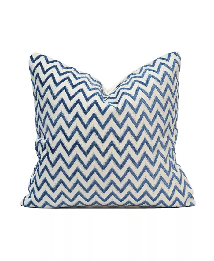 Millihome Chevron Cut Velvet Decorative Pillow， 20