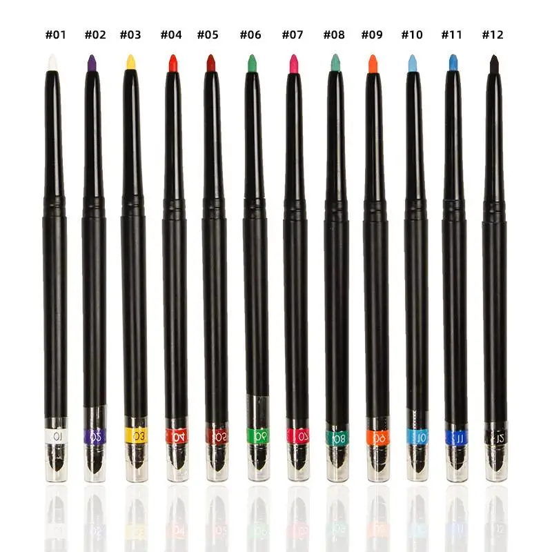 12 Color Eyeshadow Makeup Lip Liner Pencil Gel