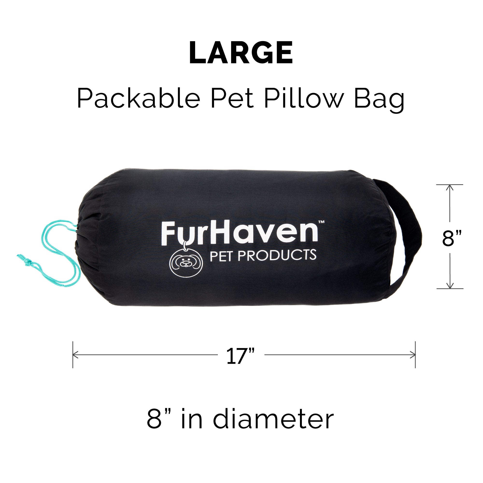 FurHaven | Trail Pup Packable Stuff Sack Travel Pillow Bed for Dogs and Cats， Flame Red and True Blue， Large