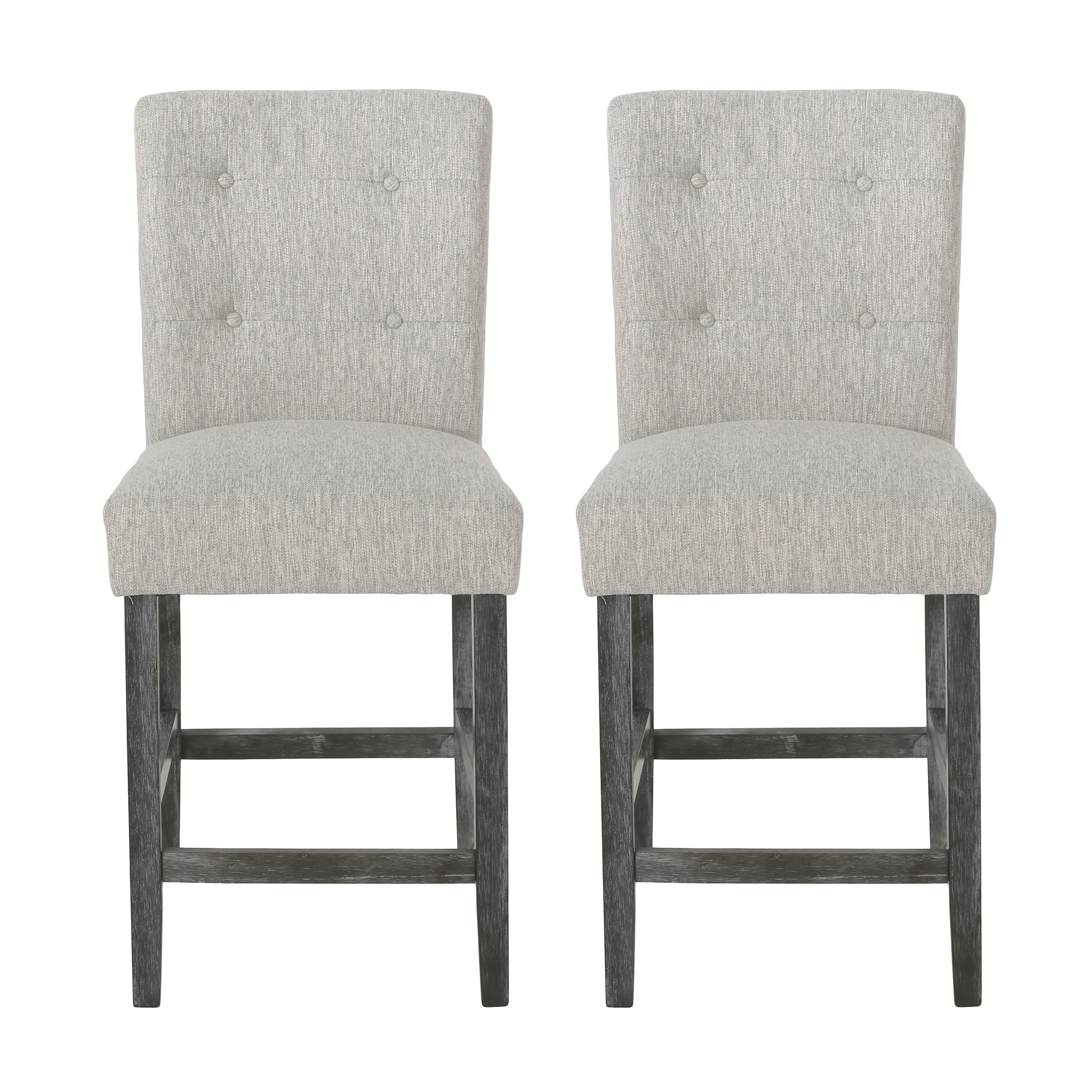 roy Contemporary Fabric Button Tufted 26 Inch Counter Stools, Set of 2