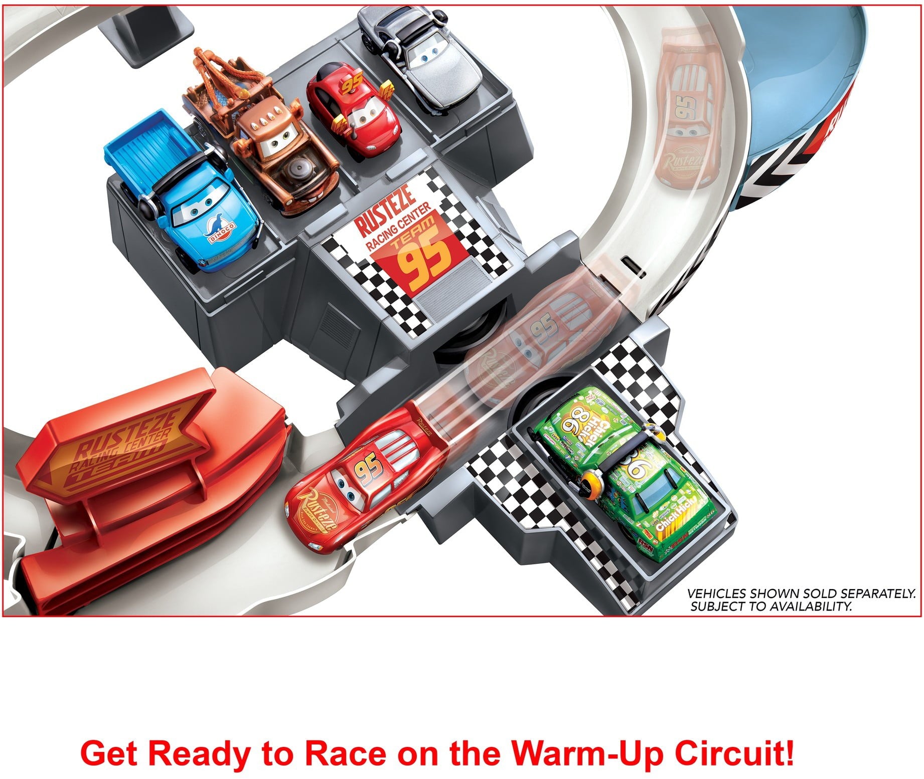Disney and Pixar Cars Rusteze Double Circuit Speedway Playset with Lightning McQueen Toy Car