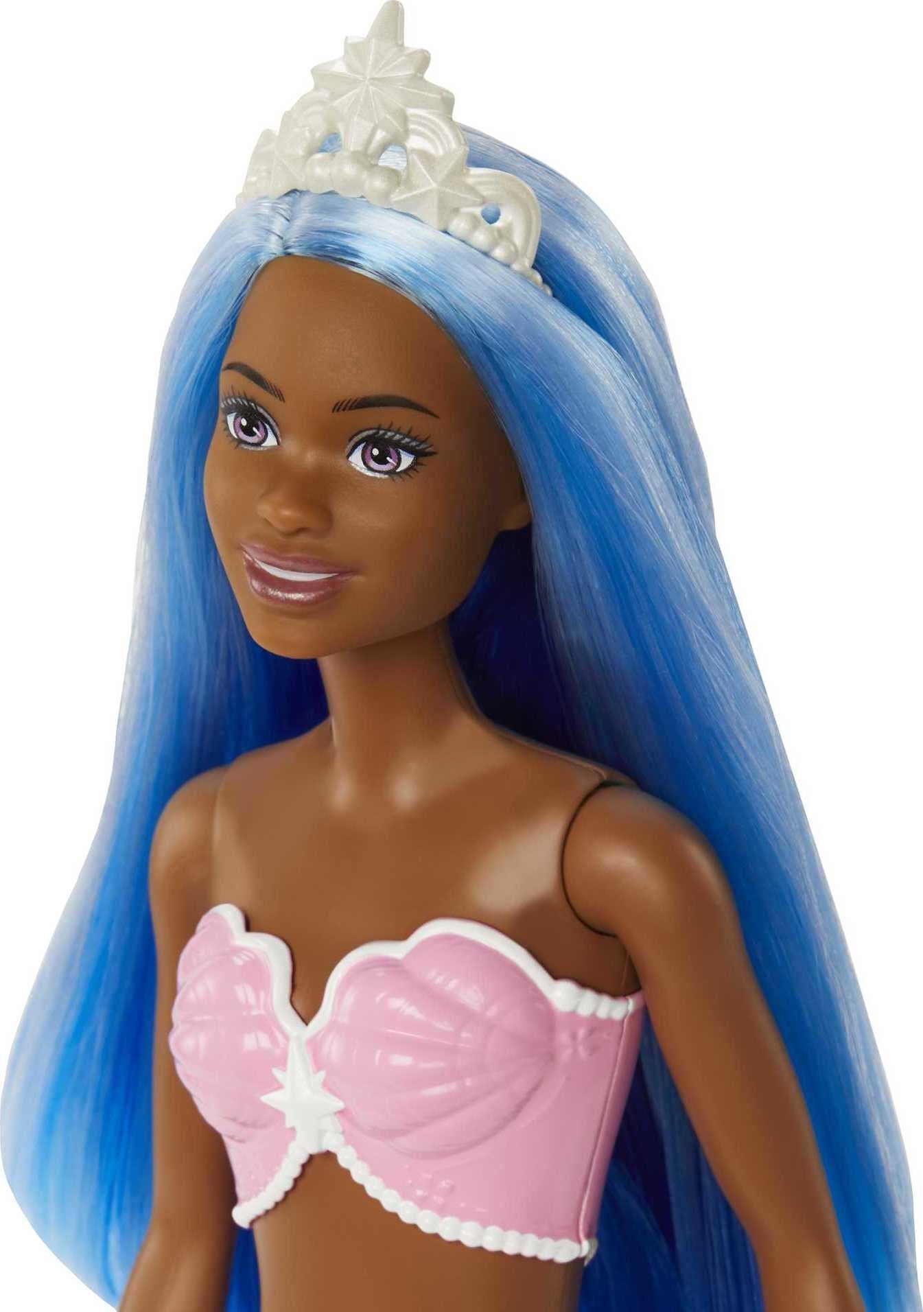Barbie Dreamtopia Mermaid Doll with Blue Hair, Ombre Tail & Tiara Accessory