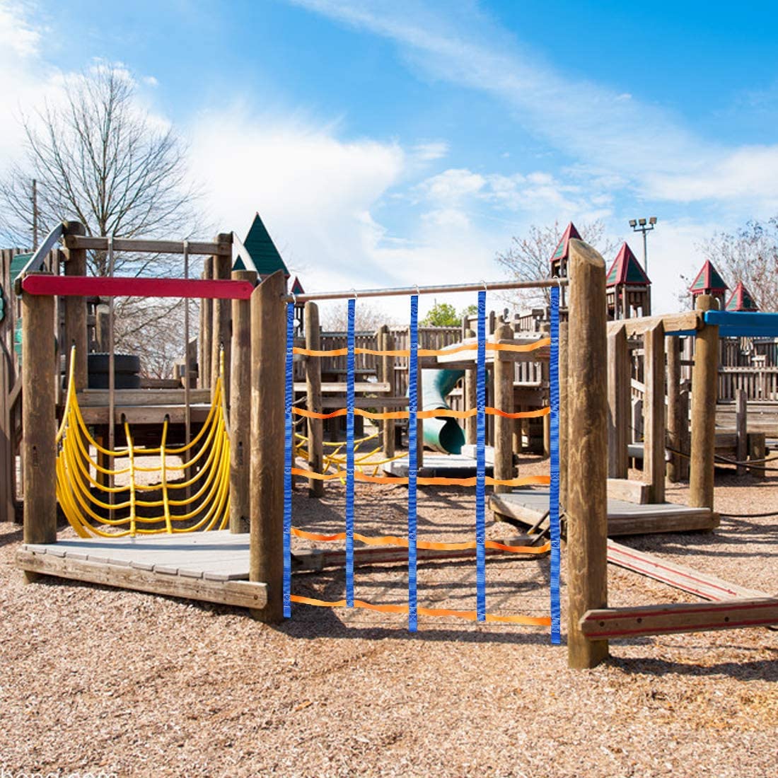 BRIZI LIVING Portable Climbing Net for Kids Outdoor，  Climbing Cargo Net Rope Ladder Jungle Gyms for Outdoor Treehouse