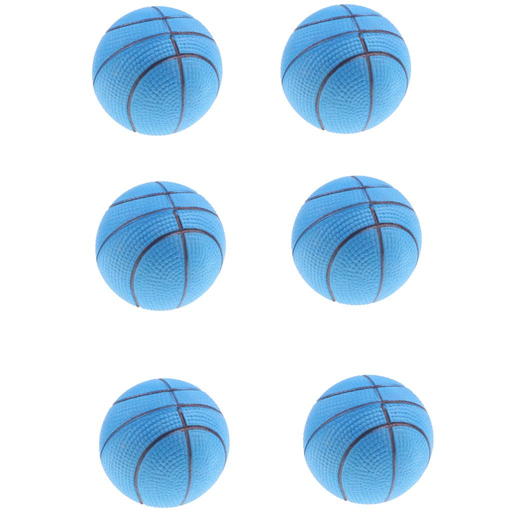 Shamjina 6pcs Mini Bouncy Balls EVA Basketball Party Bag Filler for Kids Blue