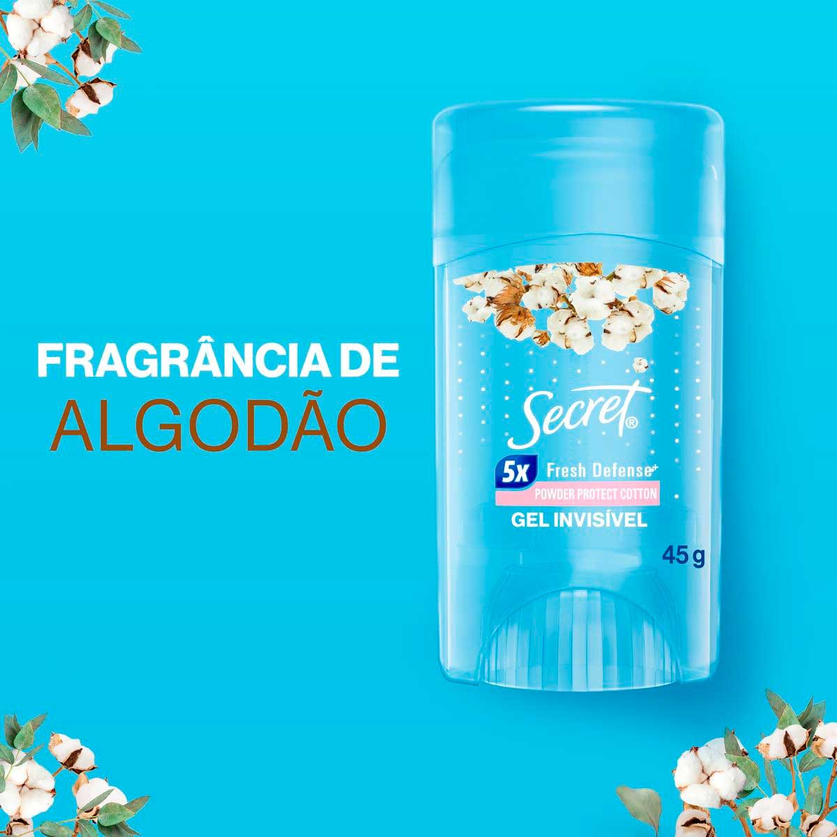 Desodorante Gel Antitranspirante Secret Algodao 45g