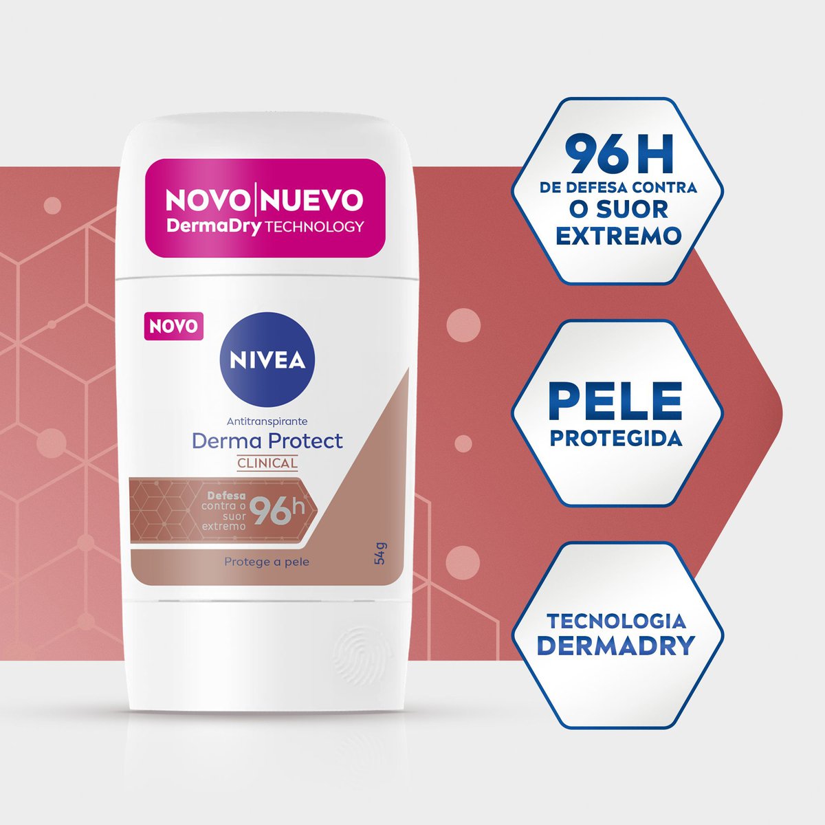 Antitranspirante em Barra Nivea Derma Protect Clinical 54g