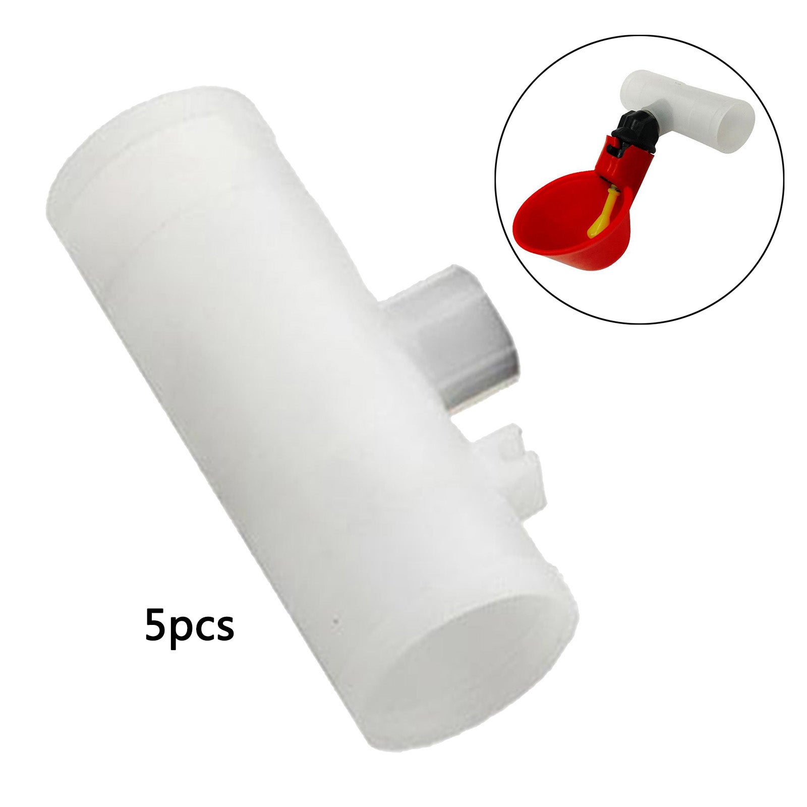 5PCS Livestock Poultry Drinking Cup Feed Automatic Feeder Bird Coop Chicken Fowl Pipe Fitting