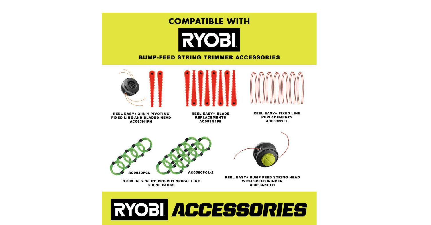 RYOBI P20110-PRN ONE+ 18V Brushless 15 in. Cordless Attachment Capable String Trimmer and Pole Saw Attachment w/ 4.0 Ah Battery and Charger