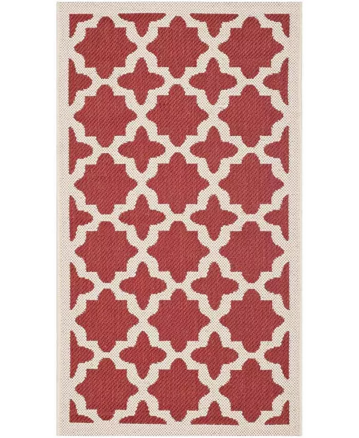 Safavieh Courtyard Red and Bone 2' x 3'7