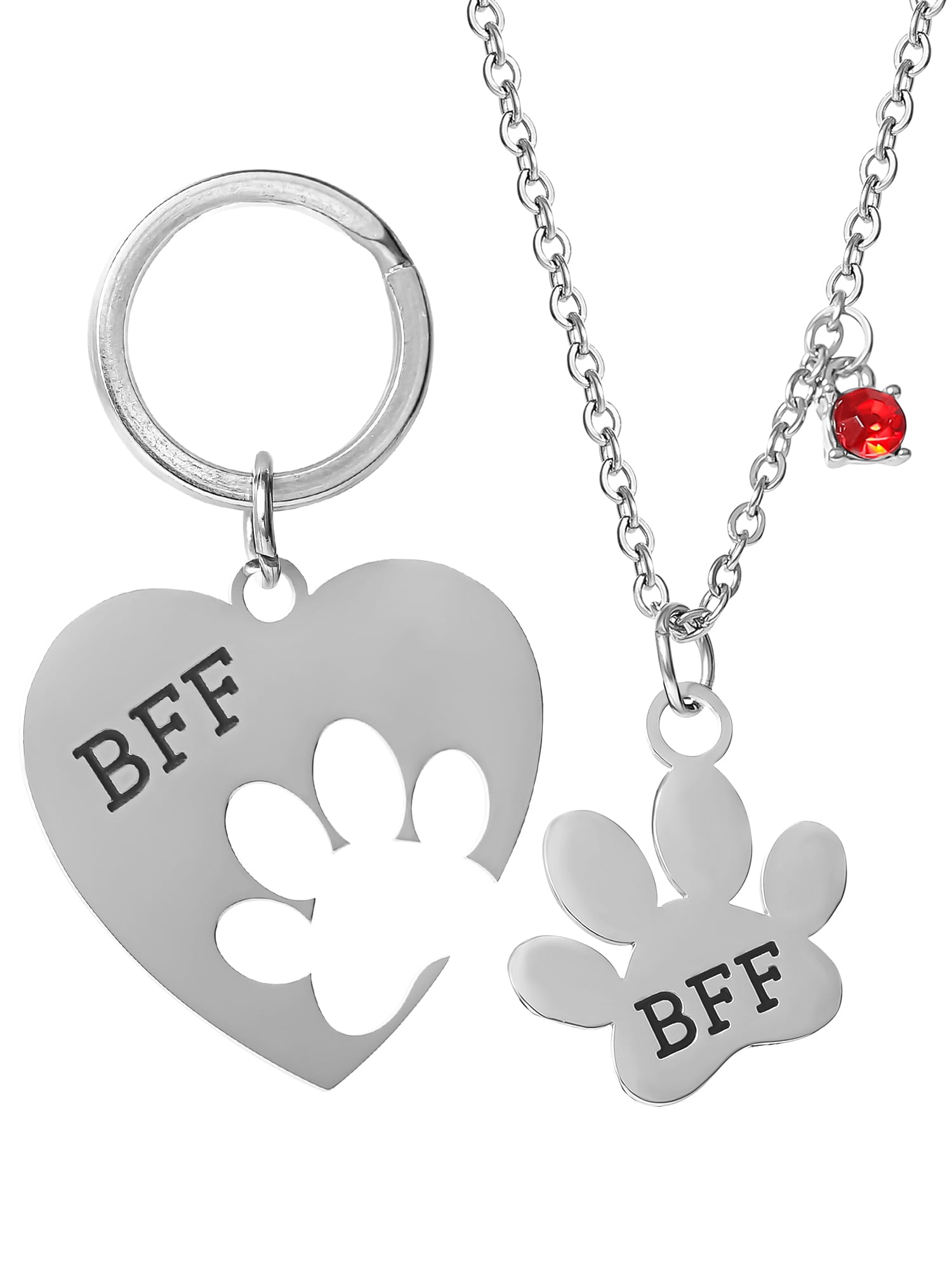Connections from Hallmark Stainless Steel Dog BFF Tag and Necklace Set