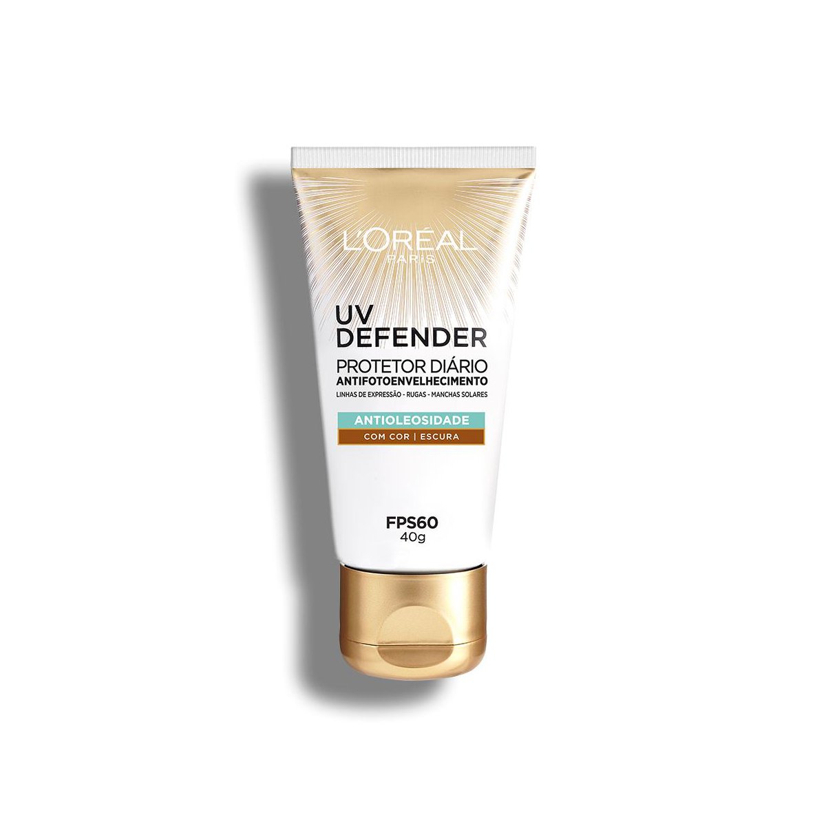 Protetor FPS 60 cor Escura L'oreal Paris UV Defender Antioleosidade