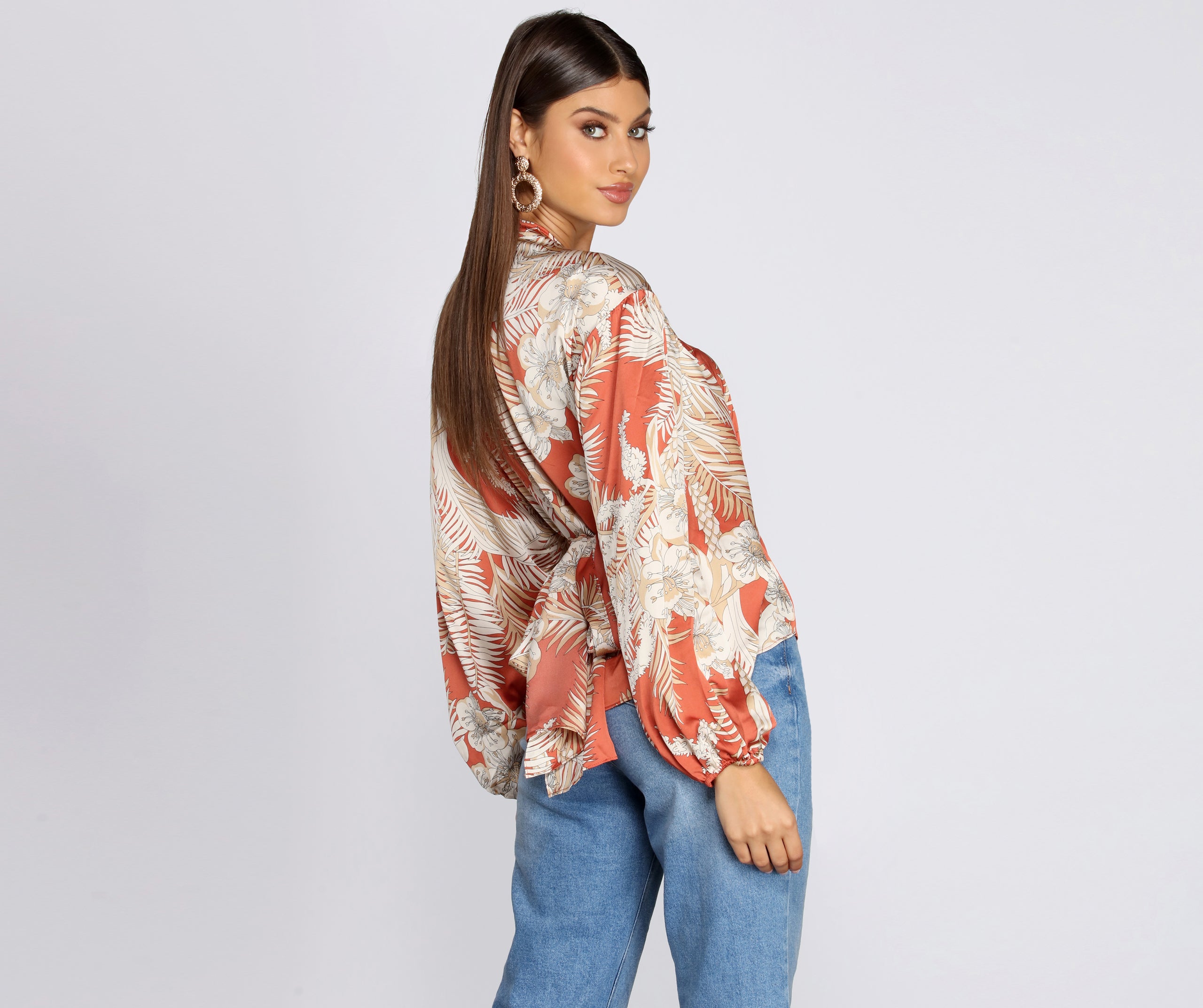 Belted Wrap Front Blouse