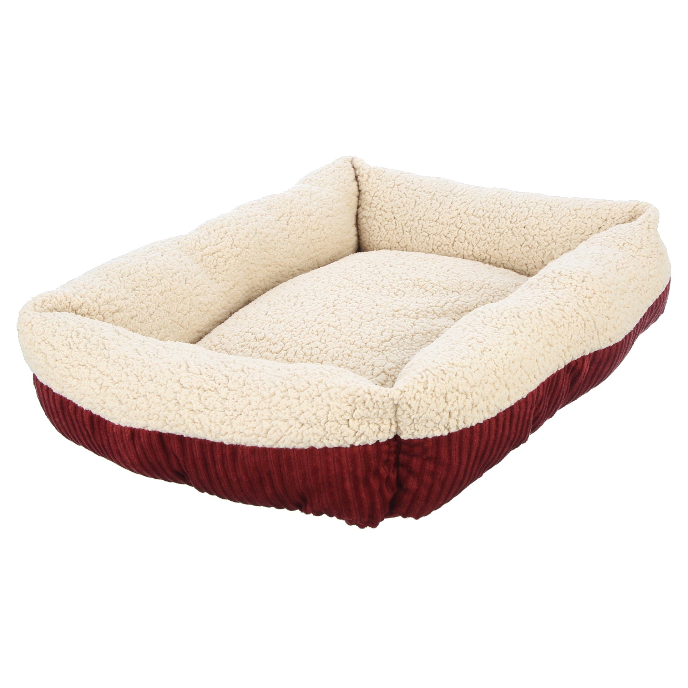 Aspen Pet Rectangular Pet Cat Bed， Red